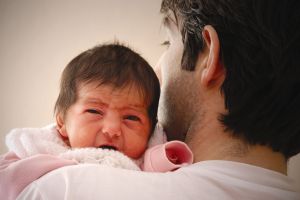 Father and Baby Girl Crying Caucasian2